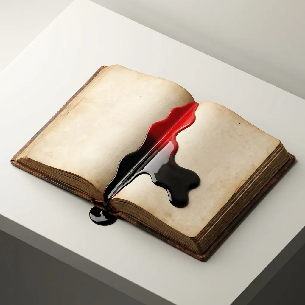 Red ink bleeding into black ink