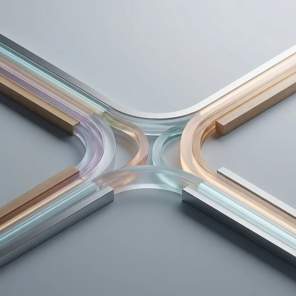 Abstract visualization of branching timelines or parallel universes merging and separating